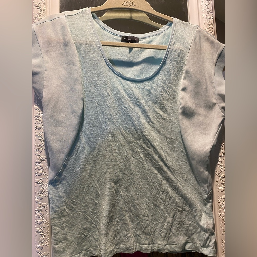 Limited soft mint green top with shear sleeves